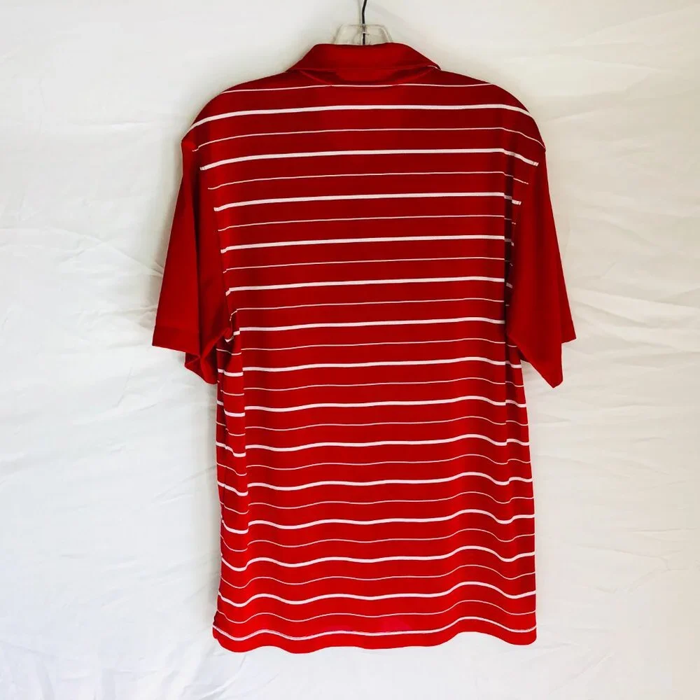 St‎ Louis Cardinals Nike Dri Fit Red Striped Polo Shirt Men's Size Medium